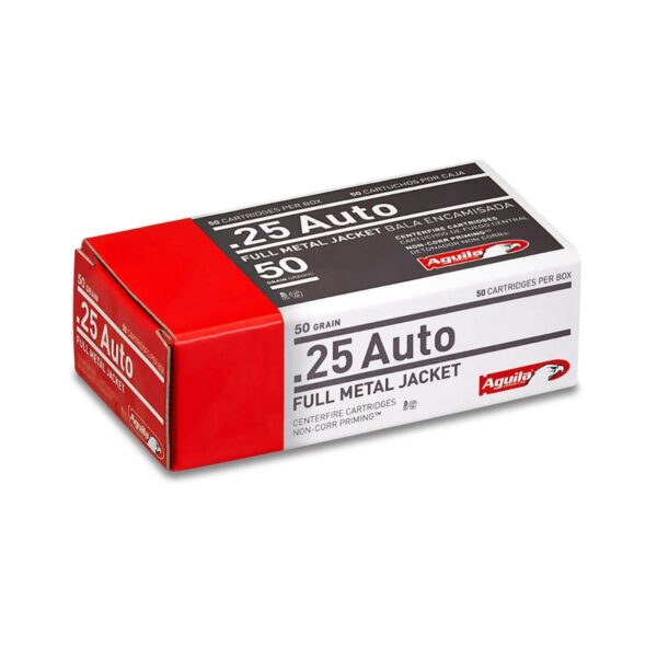 Aguila Ammunition .25 Auto Handgun Ammo - 50 Grain | FMJ | 50rd Box