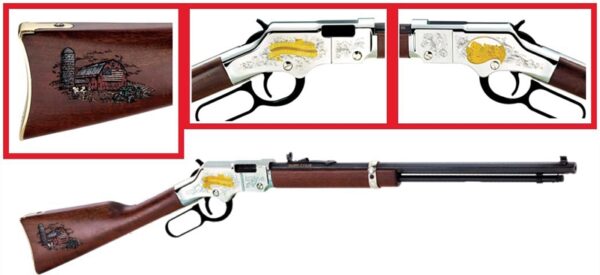 HENRY AMERICAN FARMER TRIBUTE - 22S/L/LR 20" OCTAGON ENGRAVED - Image 2