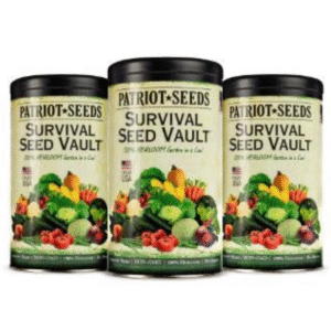 Purchase Survival Seed Vault 3-Pack by Patriot Seeds (100% heirloom, 3 cans)